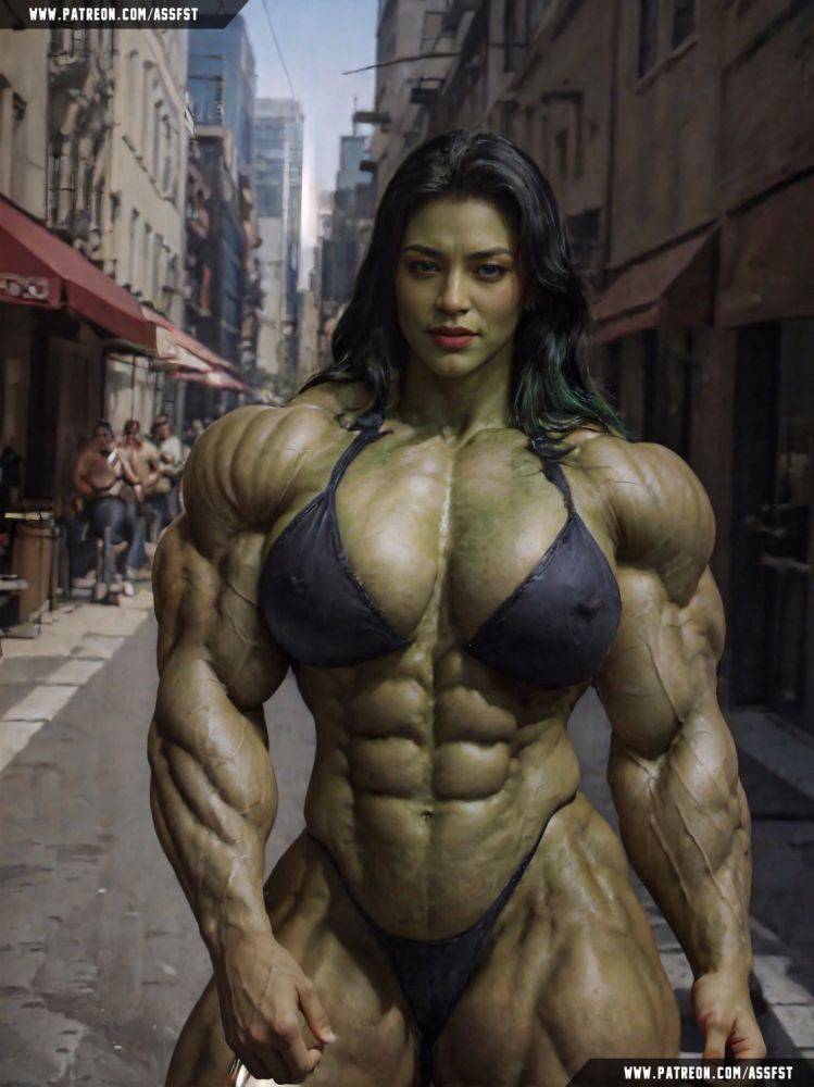She-Hulk Muscle Growth AI Animation - #5
