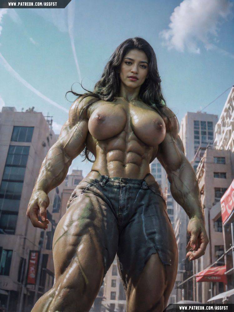She-Hulk Muscle Growth AI Animation - #8