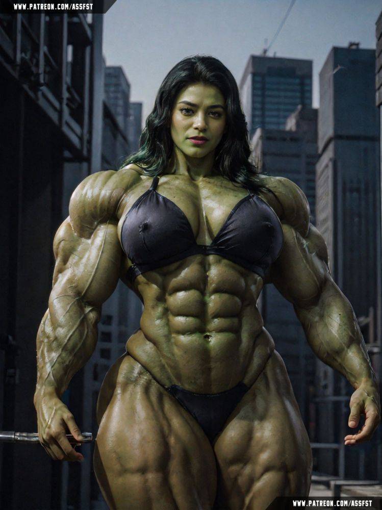 She-Hulk Muscle Growth AI Animation - #6