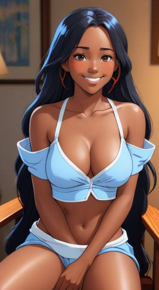 AI generated anime black girls nude - #18