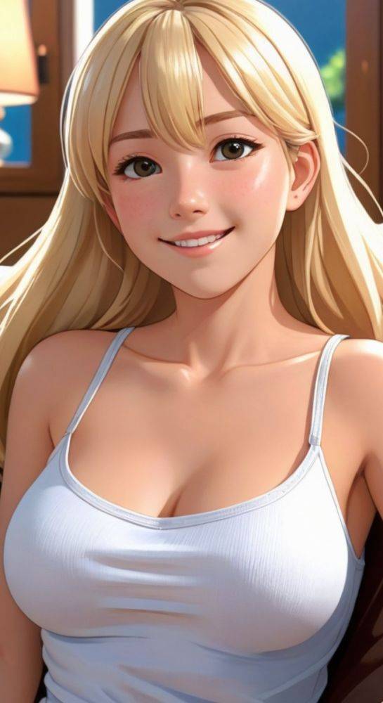AI generated cute blonde Anime Girl nude - #26