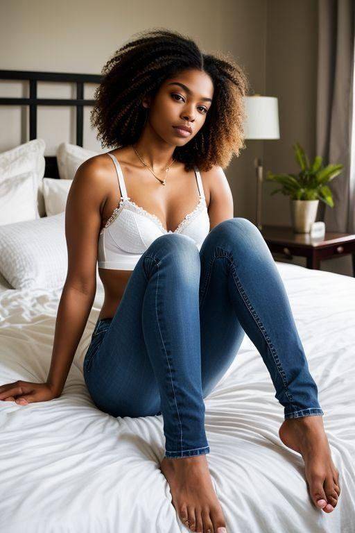With jeans in the bedroom (AI generated) - #1