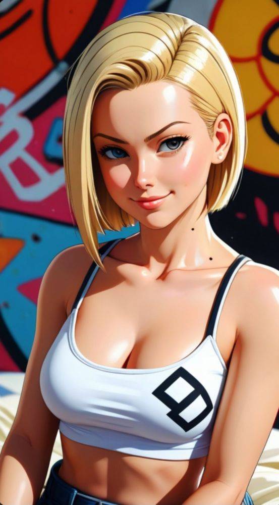 AI generated anime Android 18/C18 nude (Dragonball) - #15