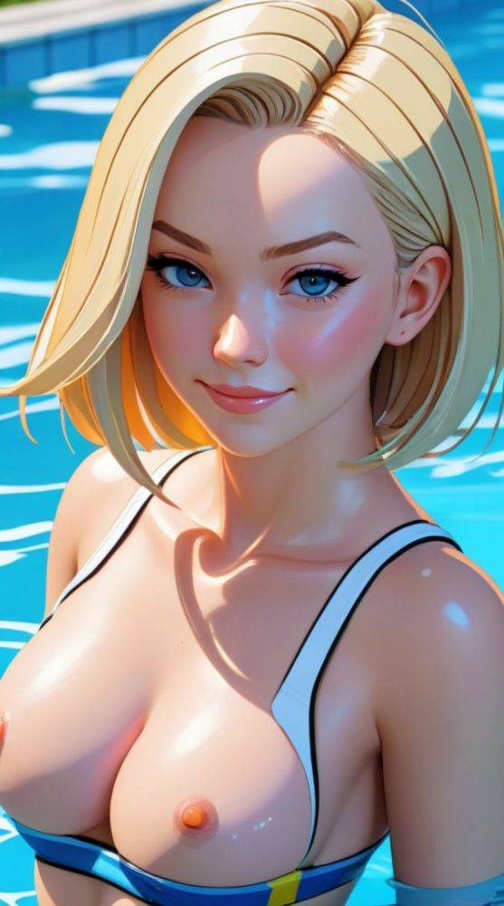 AI generated anime Android 18/C18 nude (Dragonball) - #18