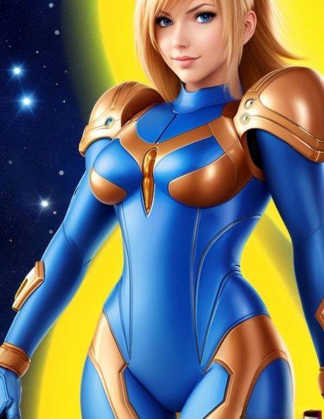 Stunning anime babe Samus Aran unveils her big juggs in a solo show - #8
