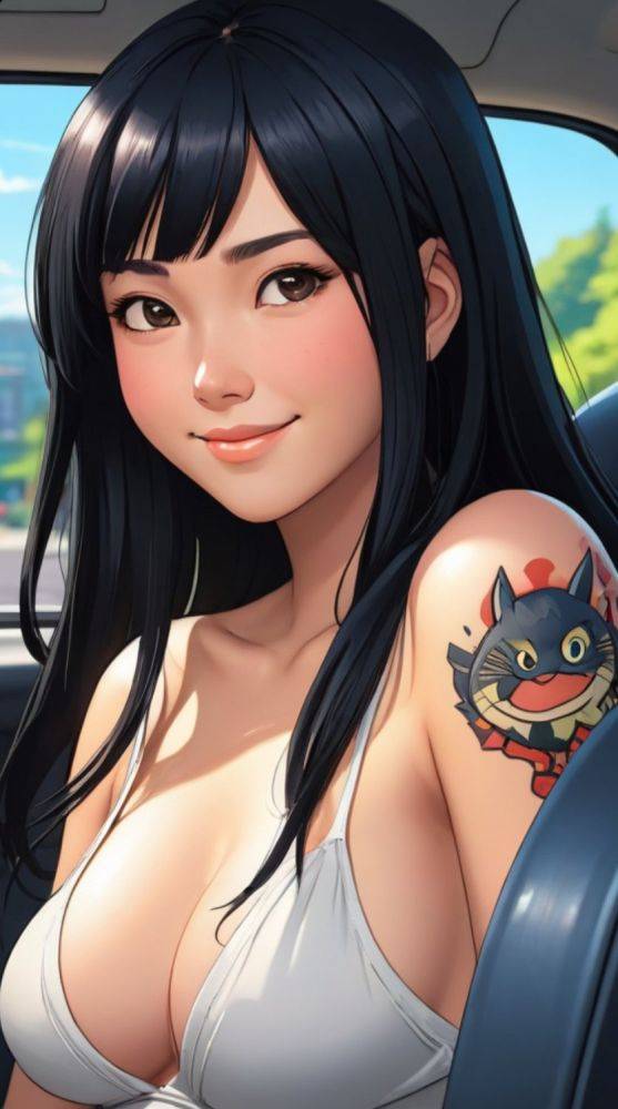AI generated Anime Girls With Black Hair Nude - #9