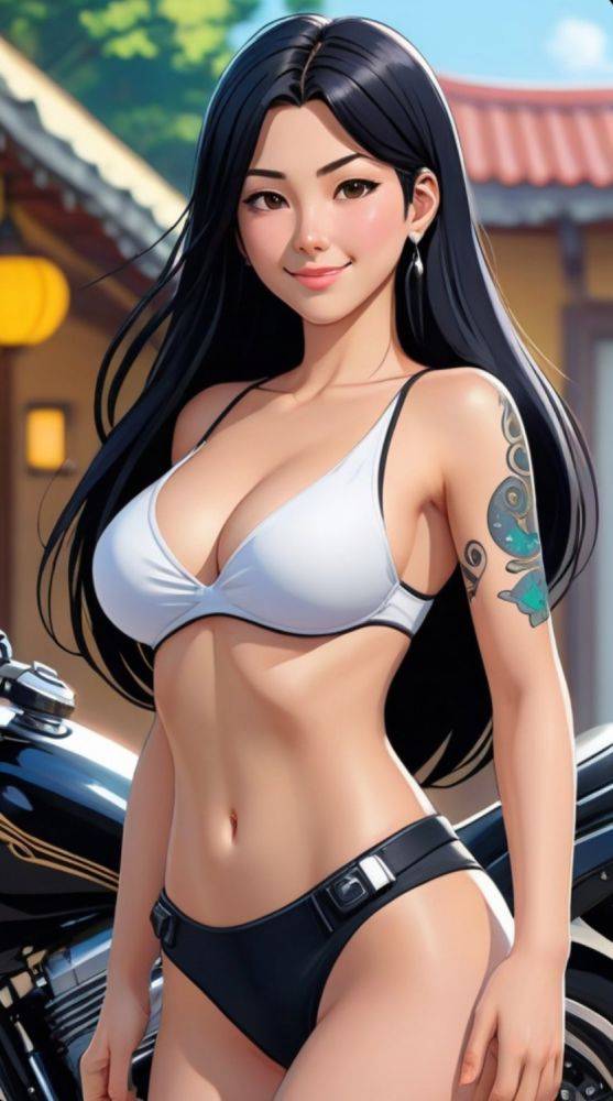 AI generated Anime Girls With Black Hair Nude - #24