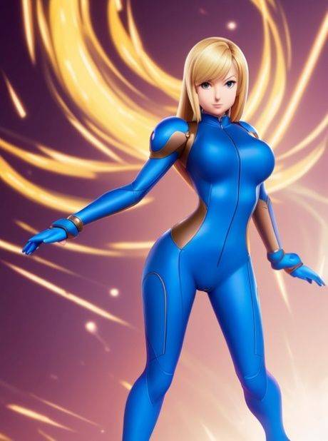Busty Hentai babe Zero Suit Samus teases with her big boobs in sexy costumes - #4