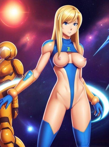 Busty Hentai babe Zero Suit Samus teases with her big boobs in sexy costumes - #6