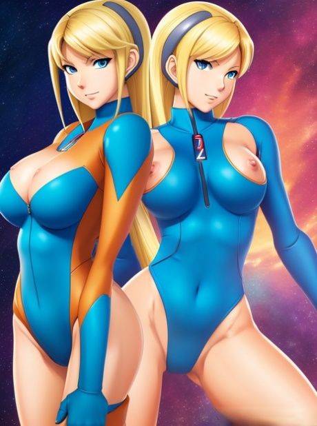 Busty Hentai babe Zero Suit Samus teases with her big boobs in sexy costumes - #8