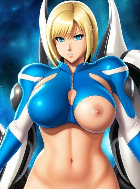 Busty Hentai babe Zero Suit Samus teases with her big boobs in sexy costumes - #5