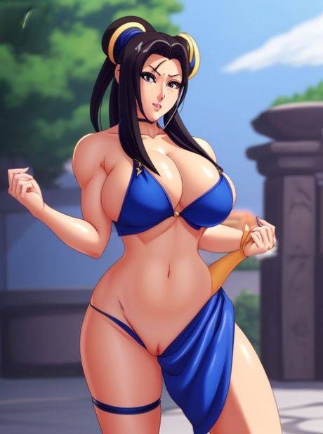 Long haired AI generated MILF Chun Li flaunts her massive breasts - #8