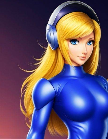 AI generated Hentai babe Samus Aran teases in sexy costumes & while naked - #2