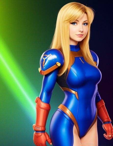 AI generated Hentai babe Samus Aran teases in sexy costumes & while naked - #9