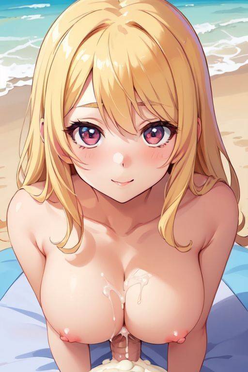 AI generated blonde anime Sluts sex cum covered - #12