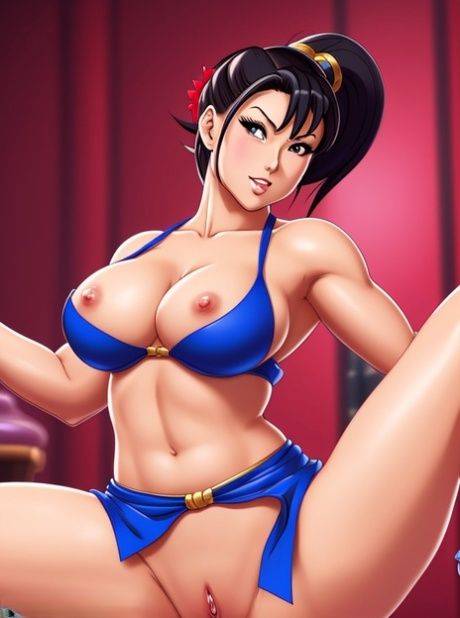 Anime bombshell Chun-Li from Street Fighter teasing with her monster tits - #11