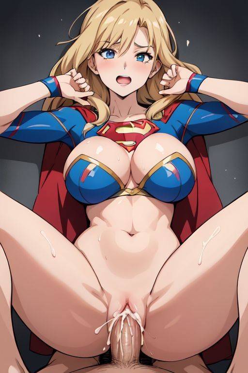 AI generated anime Supergirl cumslut big tits naked - #7