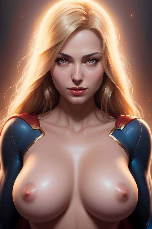 AI generated anime Supergirl cumslut big tits naked - #1