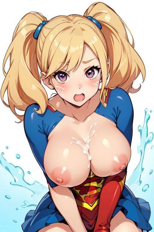 AI generated anime Supergirl cumslut big tits naked - #28