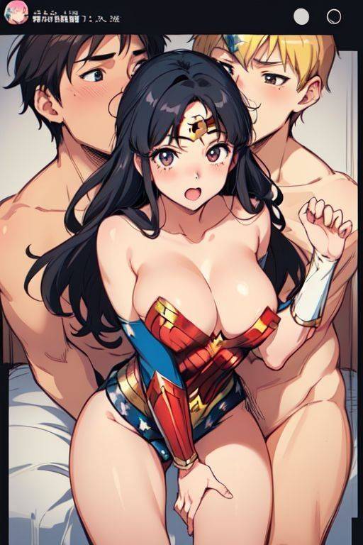AI generated anime Wonder Woman big tits naked - #16