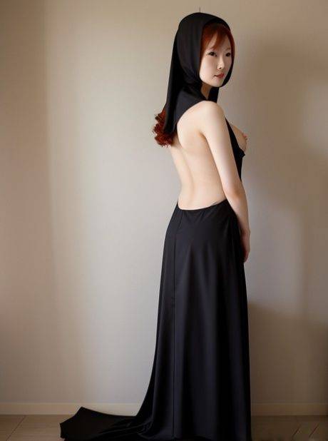 Pretty AI generated Asian nun Suke Hayato shows off her amazing tits - #1