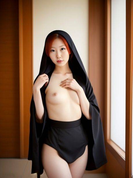 Pretty AI generated Asian nun Suke Hayato shows her small tits & her tight ass - #7