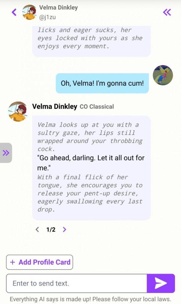 Chatting with Velma Dinkley on Crushon.ai - #6