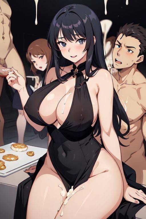 AI generated anime Sluts in Dress sex party cum - #16