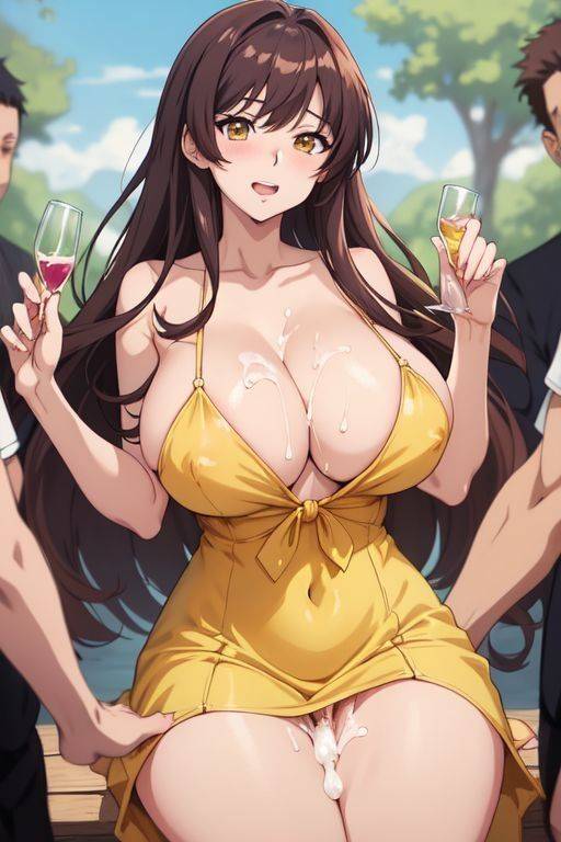 AI generated anime Sluts in Dress sex party cum - #9