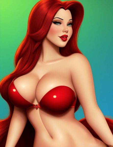 Wasp-waisted Hentai babe Jessica Rabbit shows off her lovely tits - #4