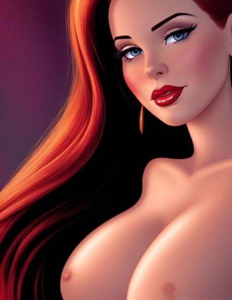 Wasp-waisted Hentai babe Jessica Rabbit shows off her lovely tits - #5