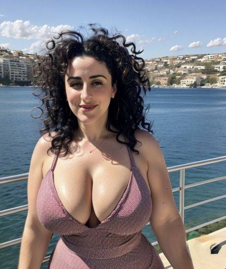 Curvaceous AI generated model Filomena teases with her big tits & cleavage - #9
