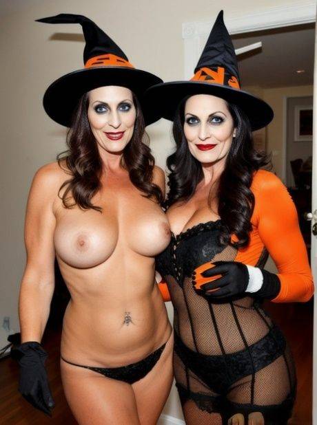 Halloween witch Claudia Lewis and her AI friends flaunt their big juggs - #5