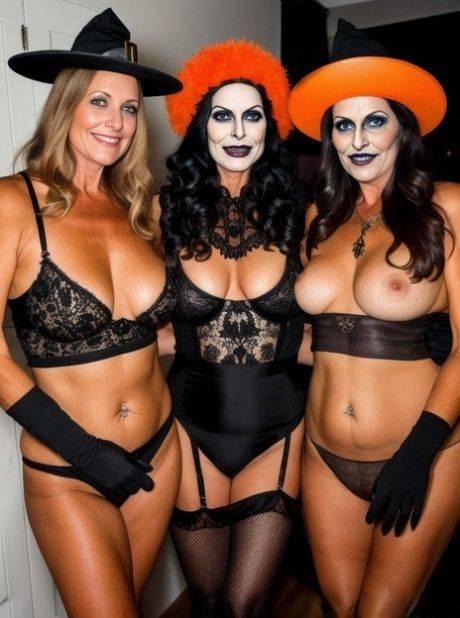 Halloween witch Claudia Lewis and her AI friends flaunt their big juggs - #9