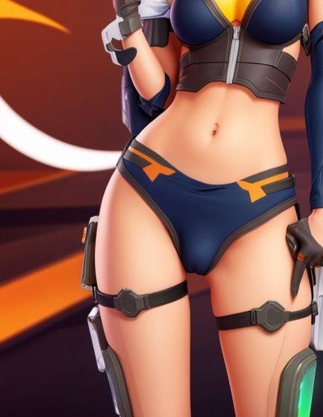 Sexy AI generated Hentai babe Tracer shows off her big tits & her curvy ass - #10