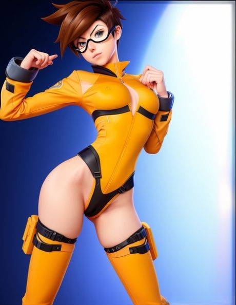 Sexy AI generated Hentai babe Tracer shows off her big tits & her curvy ass - #4