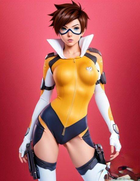 Sexy AI generated Hentai babe Tracer shows off her big tits & her curvy ass - #5