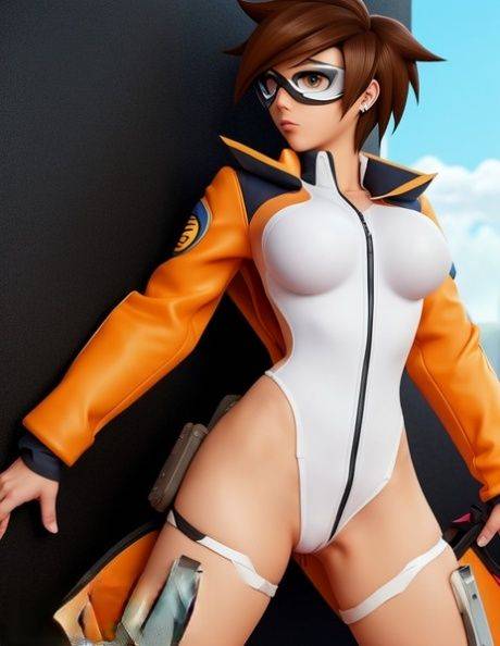 Sexy AI generated Hentai babe Tracer shows off her big tits & her curvy ass - #3
