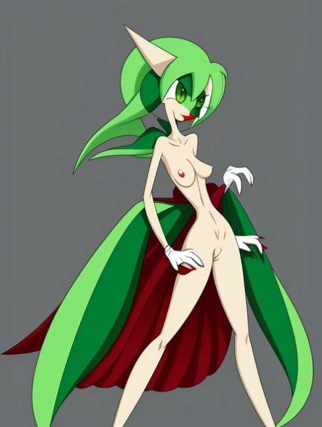 AI generated anime slut Gardevoir from Pokemon flaunting her big boobs - #11