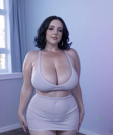 Chubby AI generated model Adriadri shows her hot cleavage and huge boobs - #1