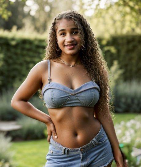 Breathtaking AI generated babe Anilas flaunts her big boobs outdoors - #4