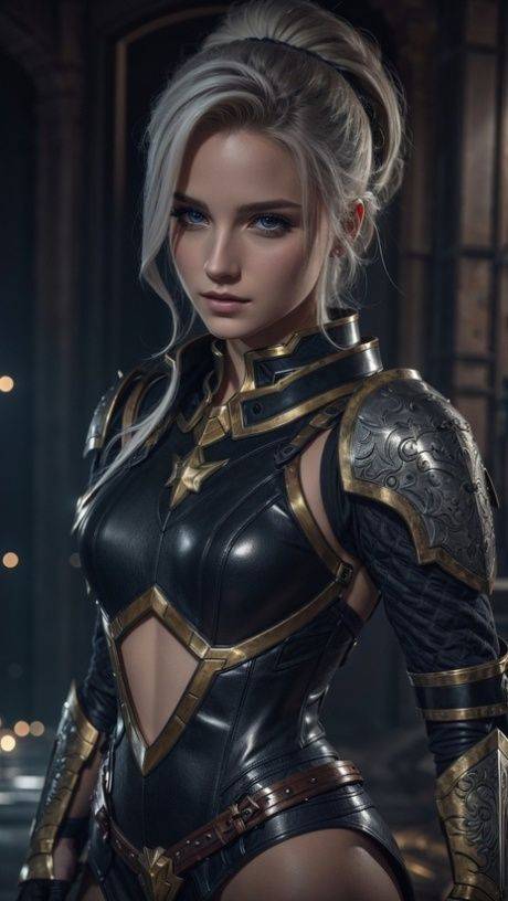 Blue-eyed AI generated Diana exposes her curves in her hot warrior outfit - #11