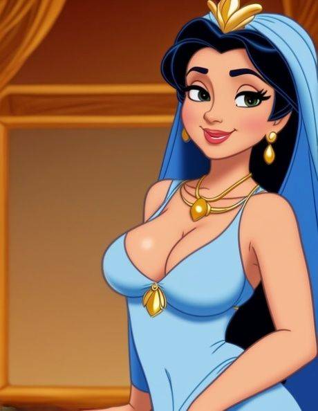 Gorgeous Hentai babe Princess Jasmine shows her stunning naked curves - #1