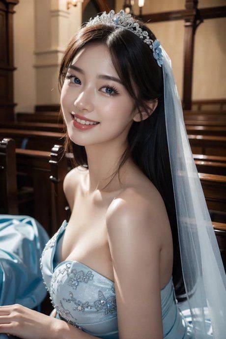 Pretty AI generated bride shows her lovely tits in a sexy compilation - #6