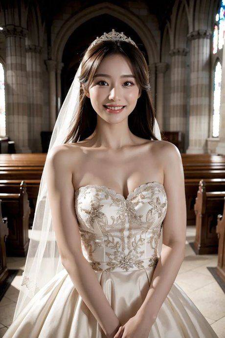 Pretty AI generated bride shows her lovely tits in a sexy compilation - #2