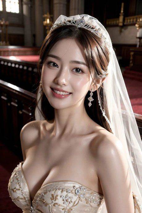 Pretty AI generated bride shows her lovely tits in a sexy compilation - #8