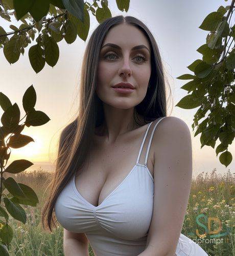 AI generated bombshell Dwerty flaunts her cleavage and big boobs outdoors - #2