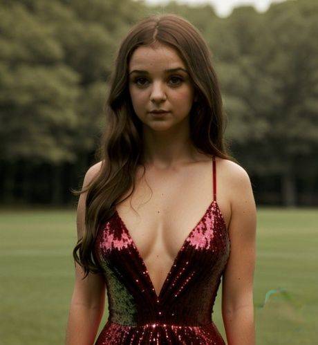 Pretty AI generated babe Crilim shows her beautiful tits outdoors - #3
