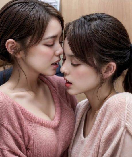 Smoking hot AI generated Asian girls posing and making out in a compilation - #5