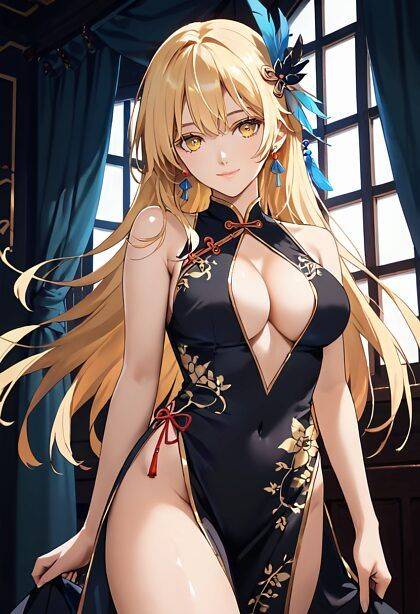 With a dress this sexy, she doesn't need anything else - #7